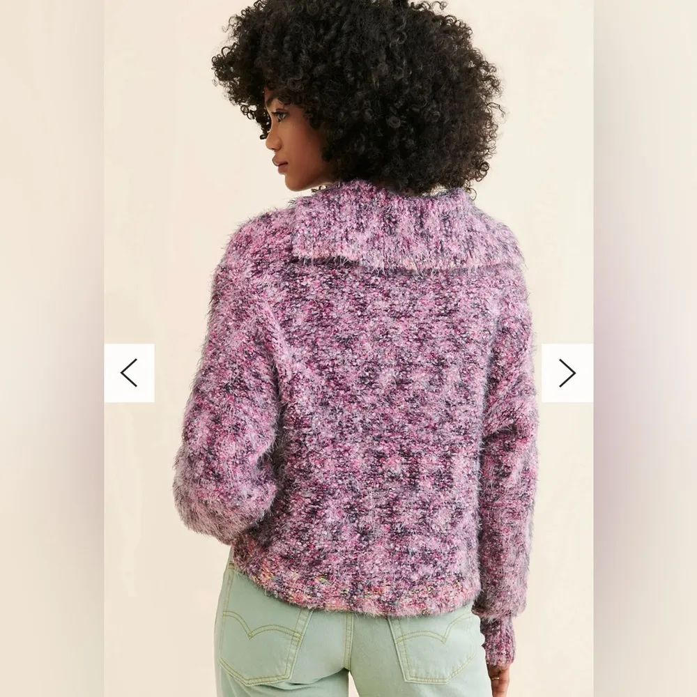 Stellar Knit Pullover Pink Sweater Medium - Image 4