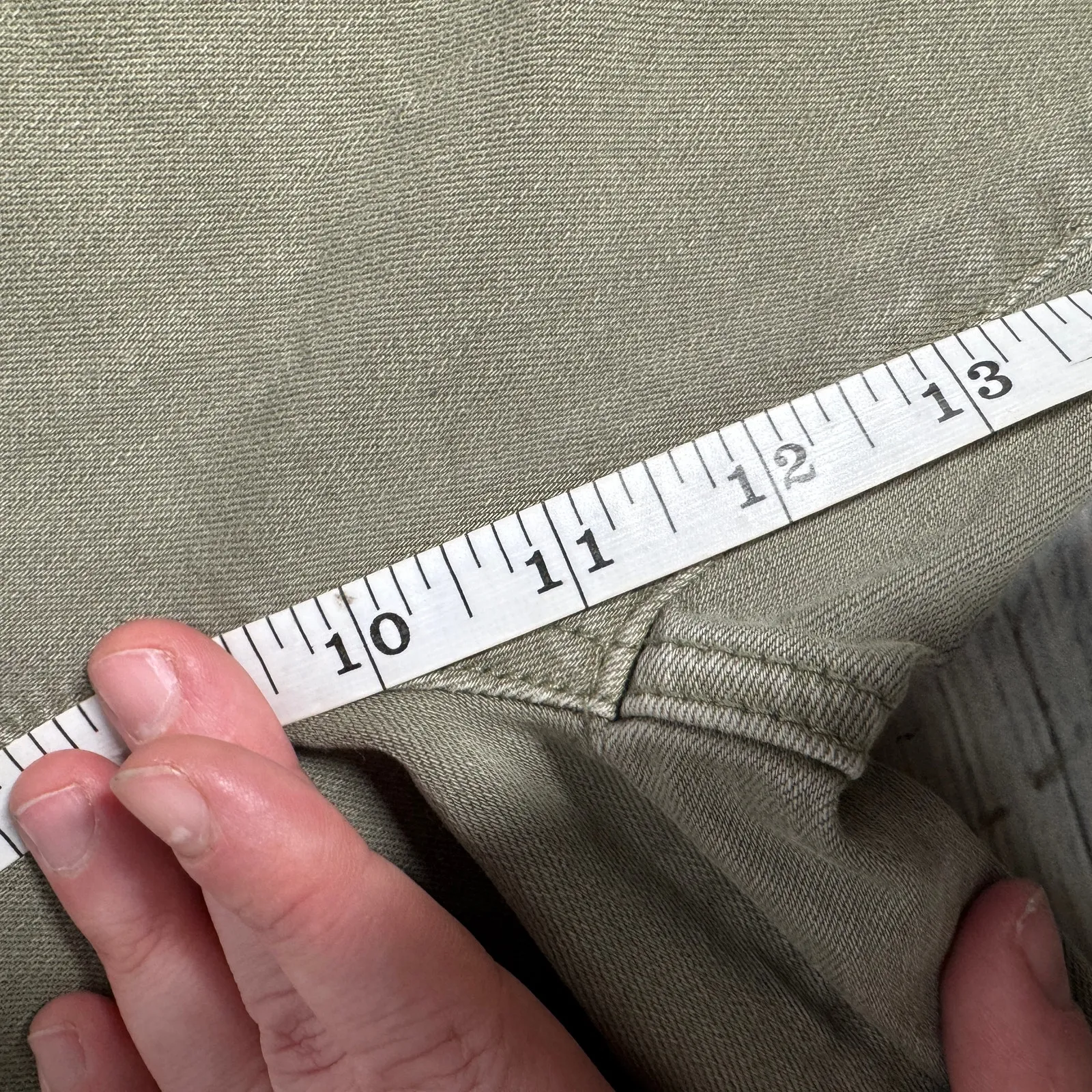 Chico’s So Slimming Crop Pants Green Frayed Hem Stretch Women’s Size 2.5 US 14 - Image 8