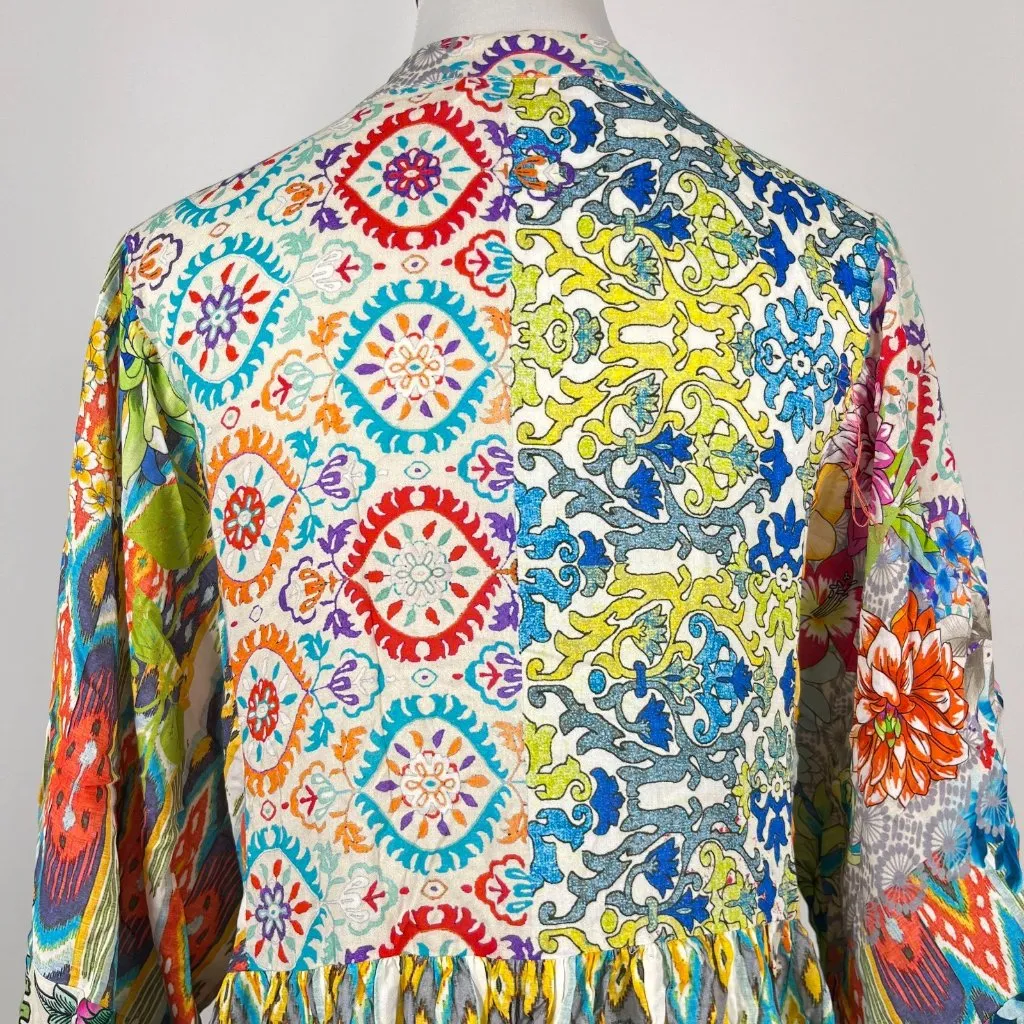 NWOT Johnny Was Mixi Short Kaftan Fish Kimono Multicolor Dress Size S/M - Image 6