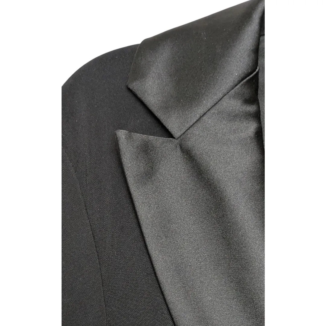 Mac Duggal Black Faux Tuxedo Long Sleeve Formal Gown Size 6 NWT - Image 9