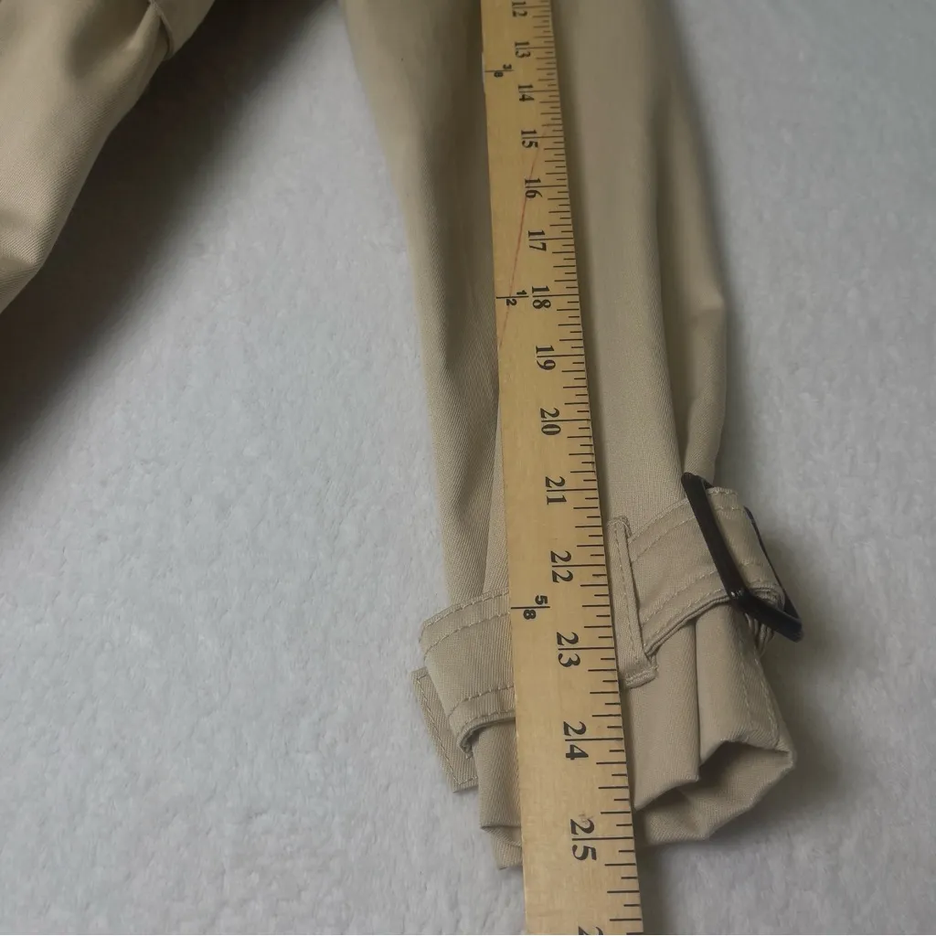 Women’s Merona khaki soft shell belt water repellent Double-Breasted Trench Coat - Image 12