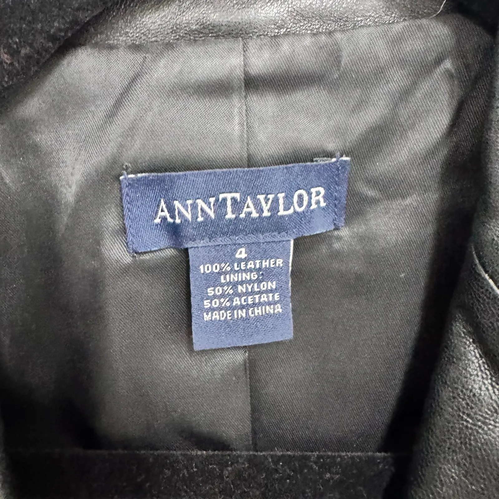 Vintage Ann Taylor Leather Blazer Jacket - Image 3