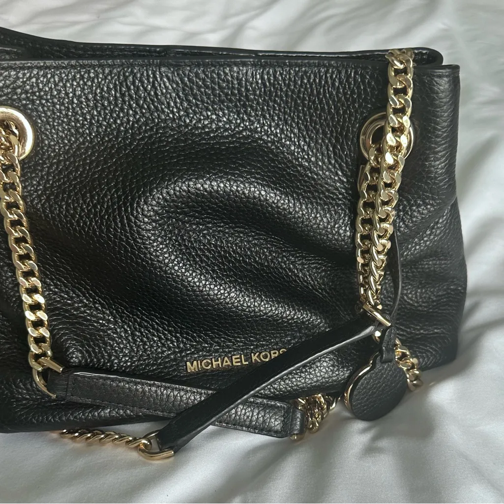 Michael Kors  Black mini Shoulder Bag with Gold Accents - Image 11