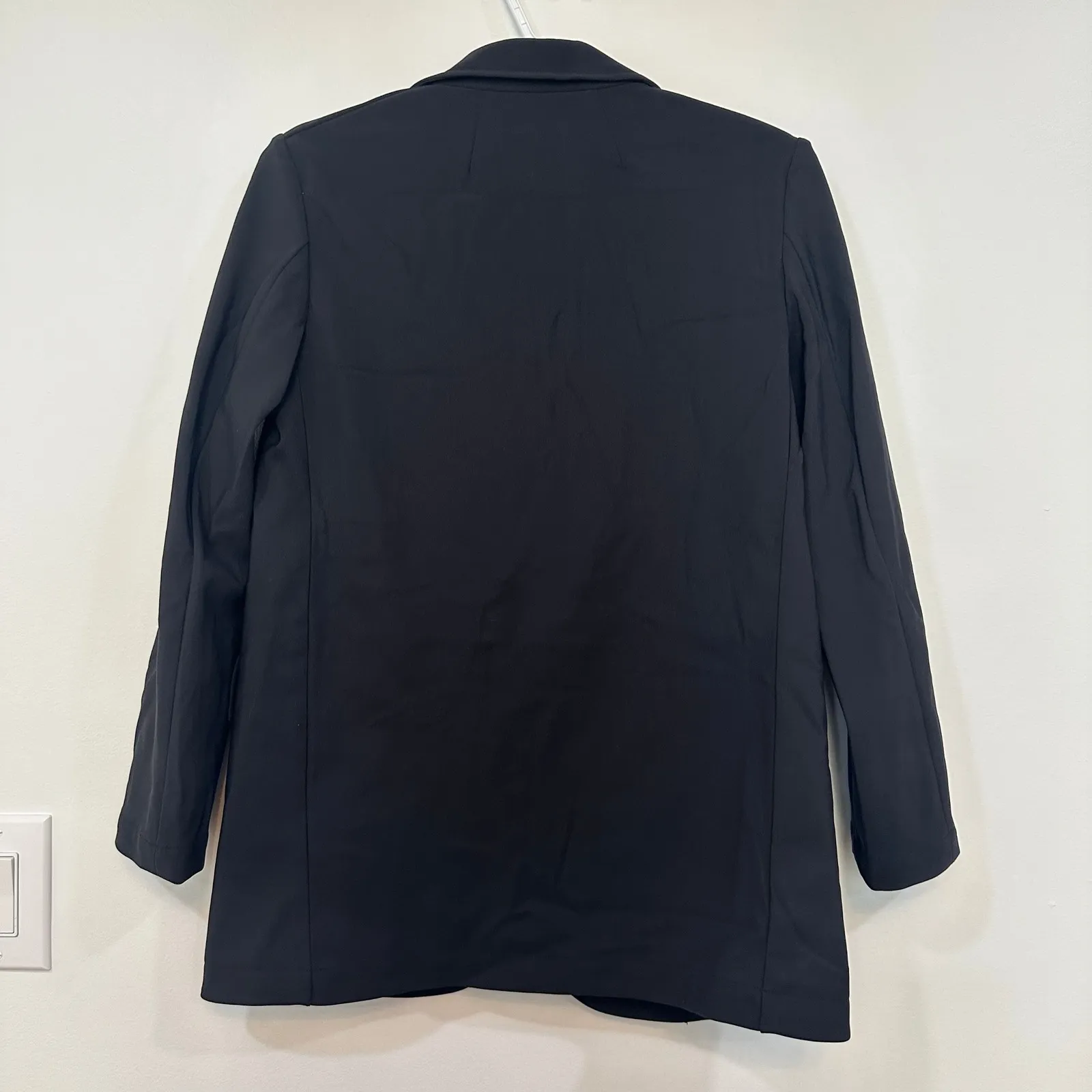 Theory Womens Blazer Jacket XS Black Stretch Crepe Business Career Single Button - Image 5