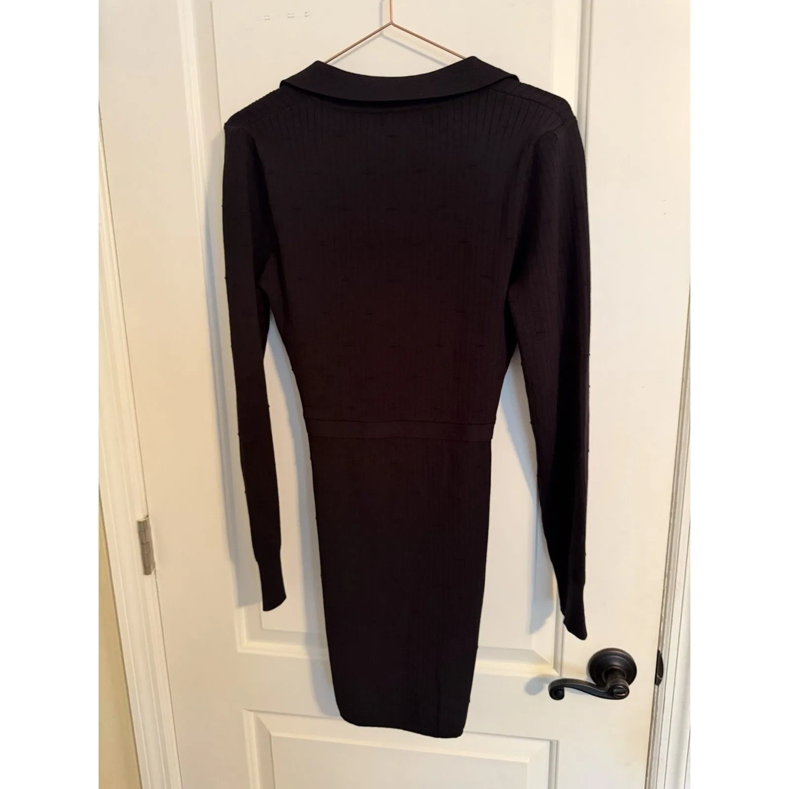 NEW Lovers and Friends Solaire Sweater Dress Size L Black Textured/Ribbed - Image 6