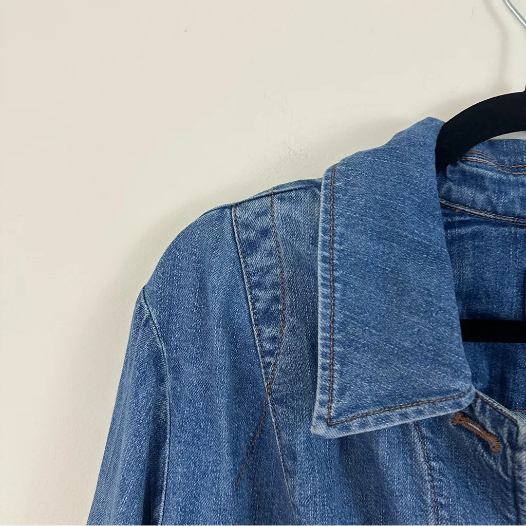 J. Jill Denim | Classic Blue Jean Jacket Button Front Size 2X - Image 3
