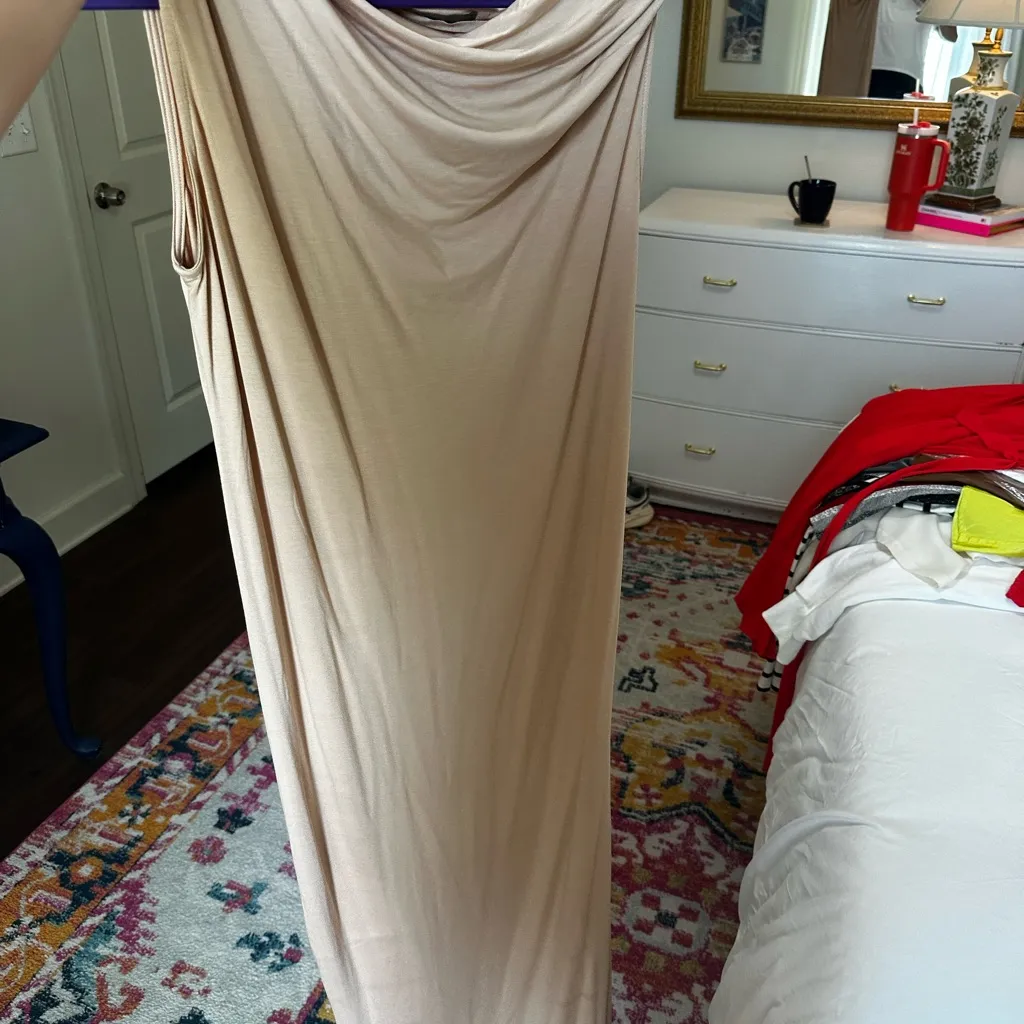 Enza Costa Exposed Shoulder Maxi Tan Size L - Image 2