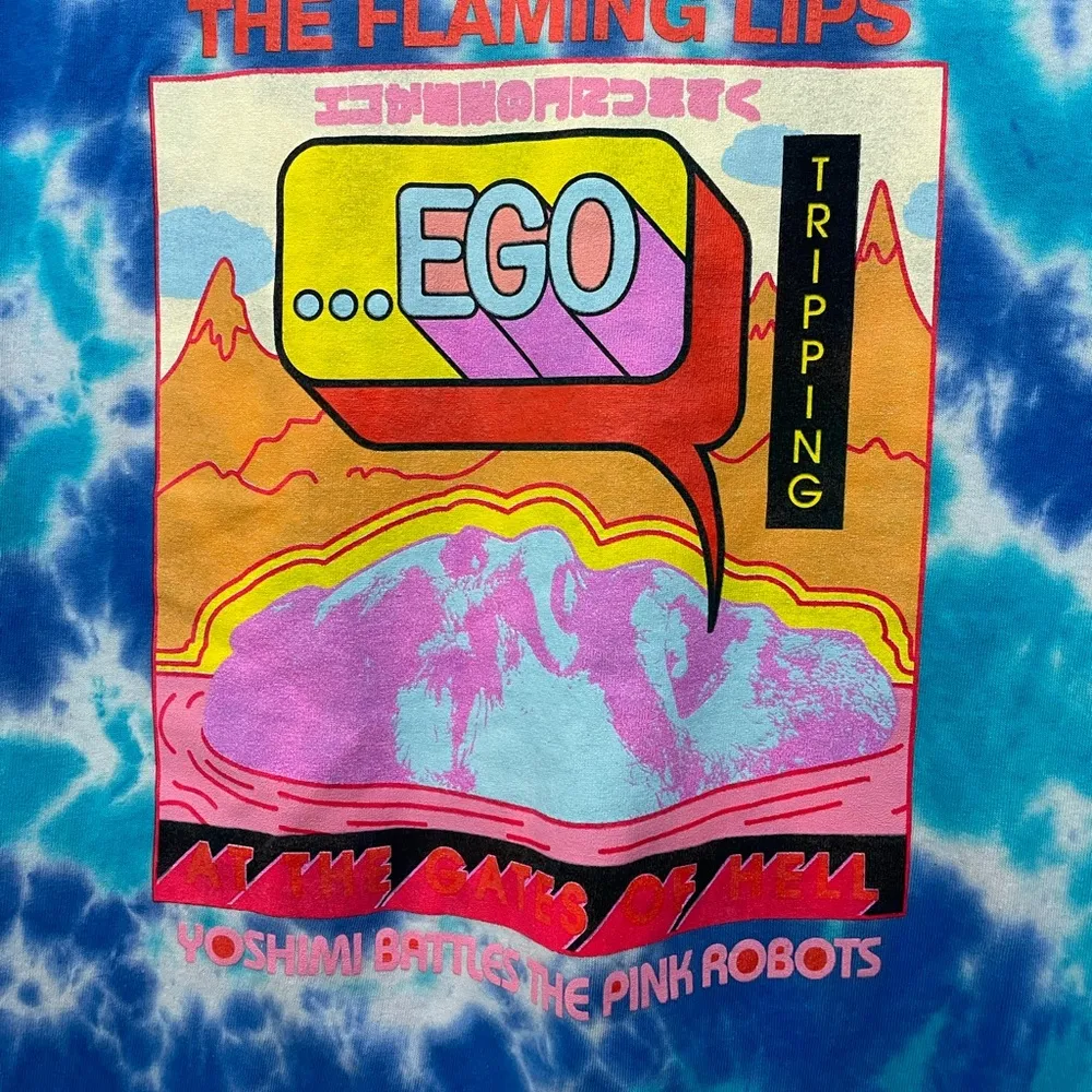 Flaming Lips Band T Shirt Tie Dye Blue Teal Tripping Ego Yoshimi Battles Size M Size M - Image 5