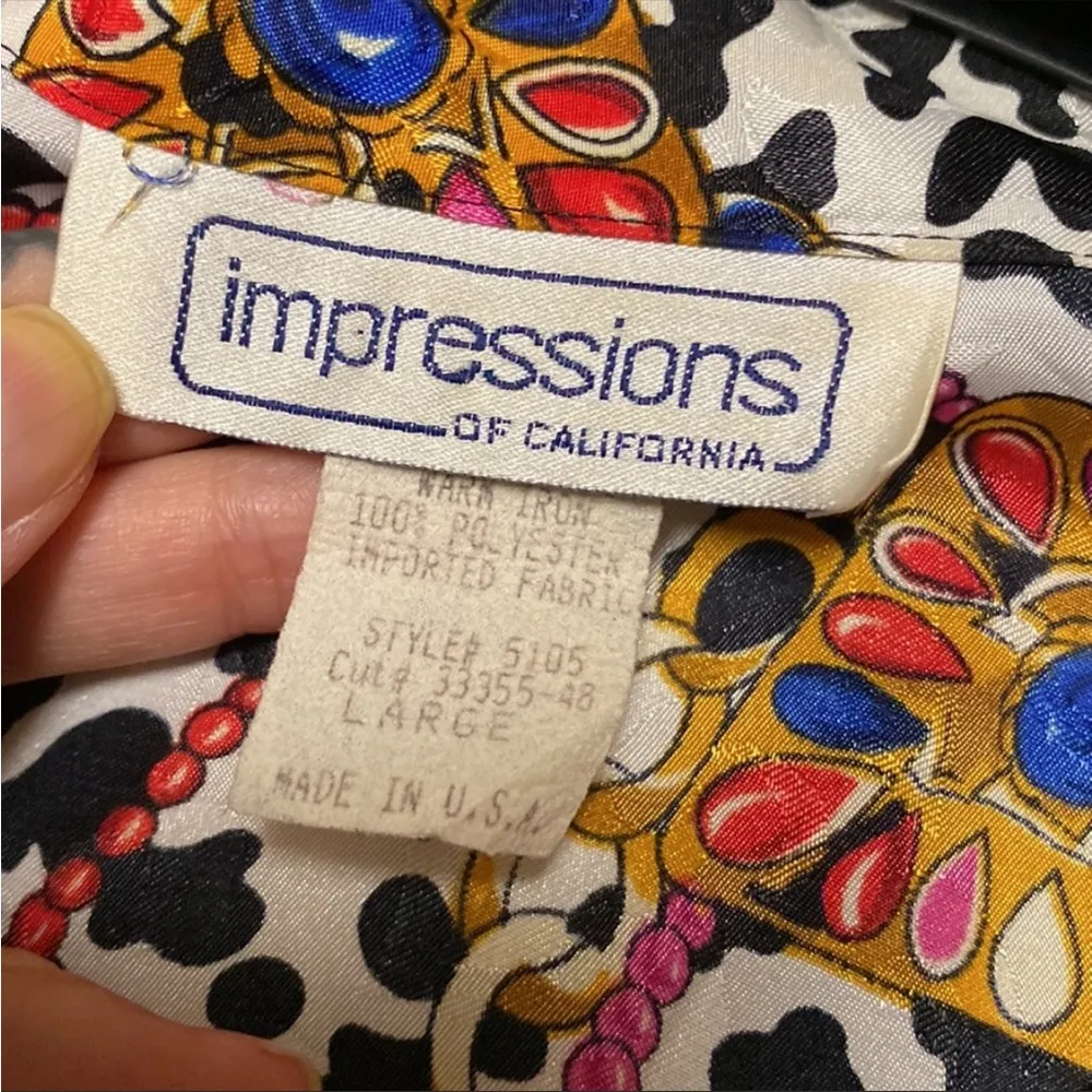 Vintage 1990s Impressions of California jewel and chain link blouse Size undefined - Image 6