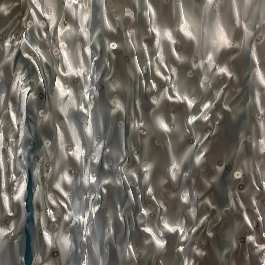 NWT Light Blue Sequin Crinkle Blazer Jacket - Image 7