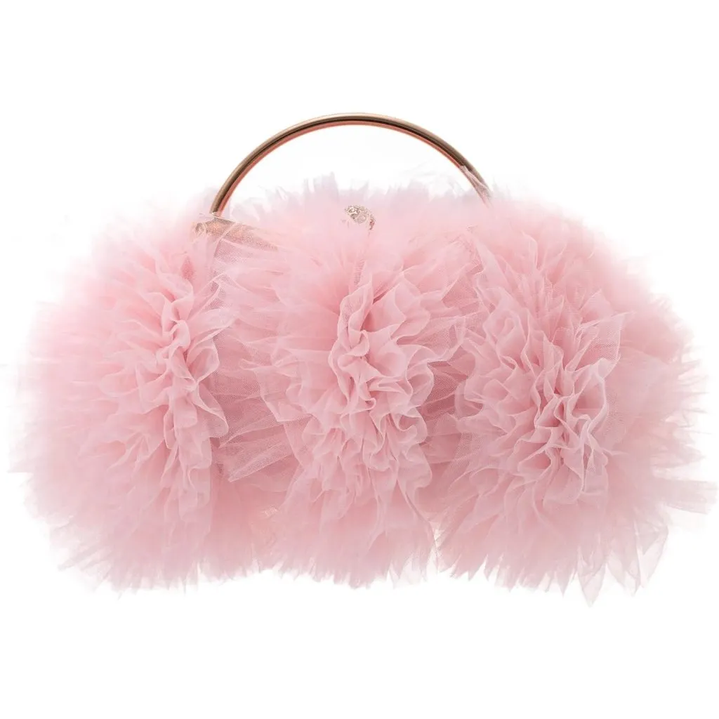 ⚡Women's Formal Flower Satin Metal Frame Evening Pink Crossbody Clutch Handbag - Image 3