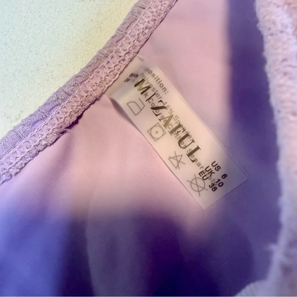 NWT Zaful Lavender Crochet Bikini Set Size Large - Image 6