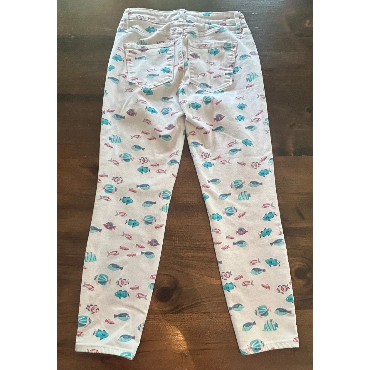 Talbots Flawless High Waist Jegging Crop Fish Print‎ Denim Pants Women's Size 2 - Image 5