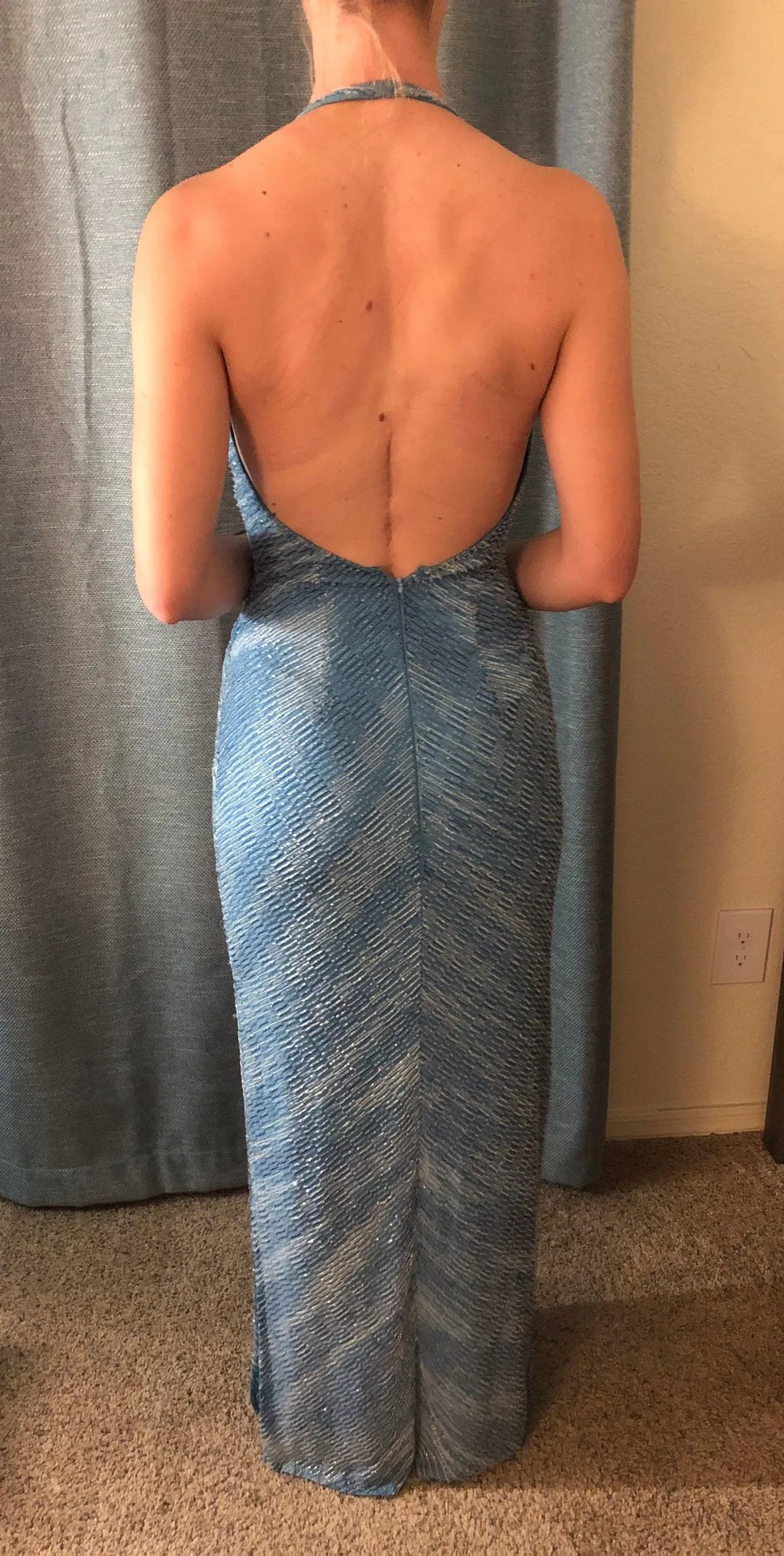 Vintage Beaded Dress Blue Size XS - Image 3