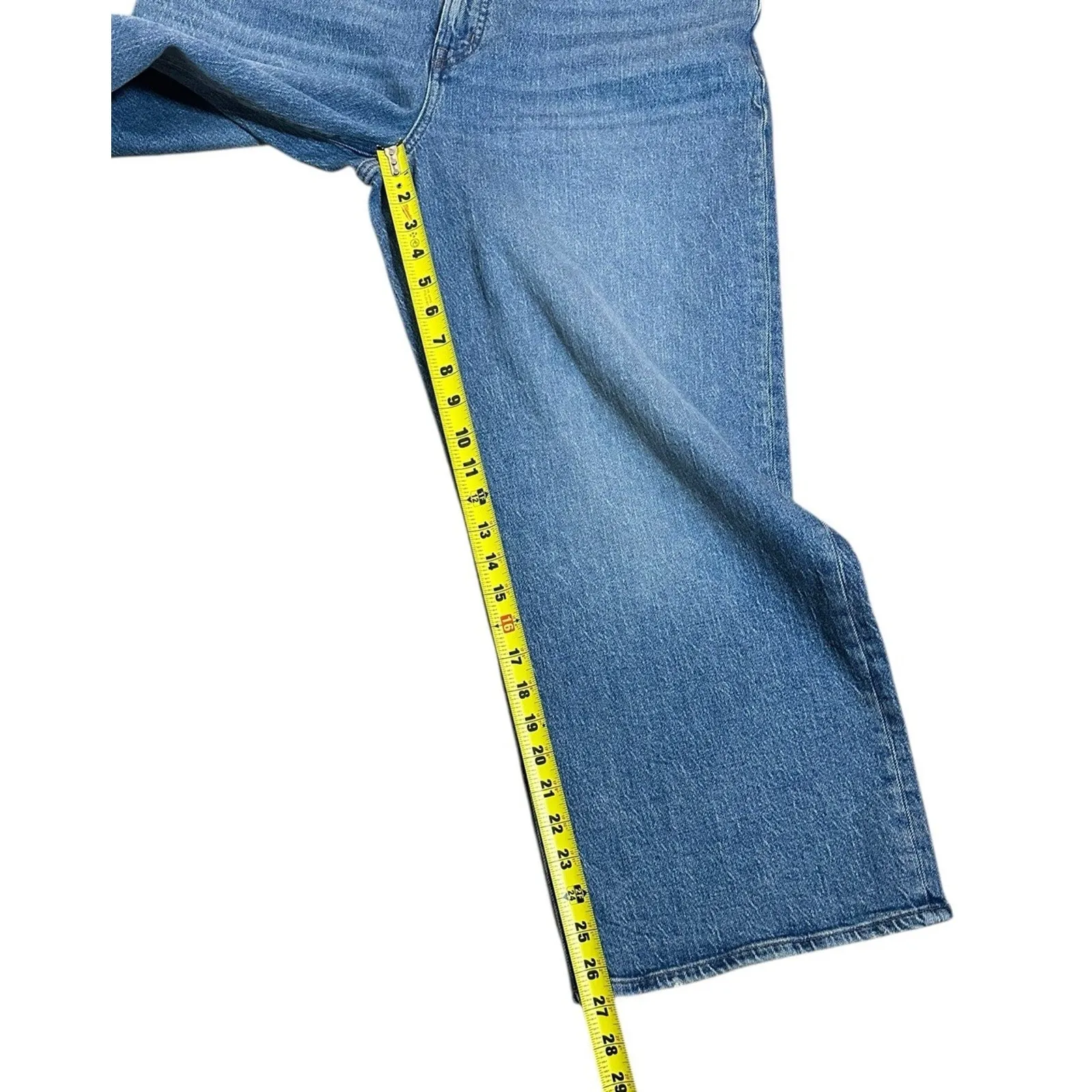 Madewell The Perfect Vintage Wide Leg Jean Full Length Size 32P Blue Wash NWT - Image 8