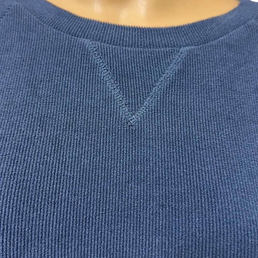 Marc New York Blue Color Antique Denim Cozy Ribbed Crewneck Pullover Womens L - Image 2