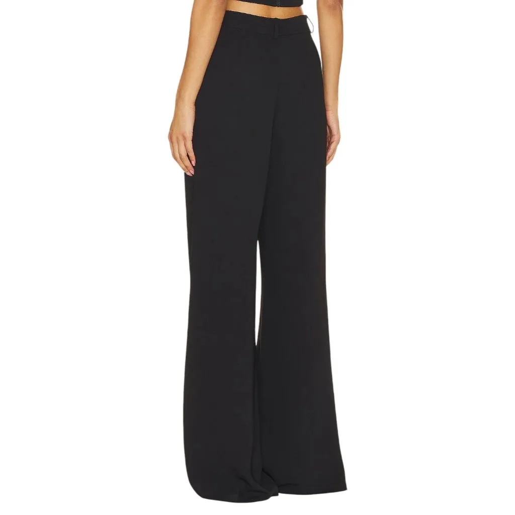 Amanda Uprichard Jane Pants in Black Small Womens Wide Leg Dress Suit Trousers - Image 3