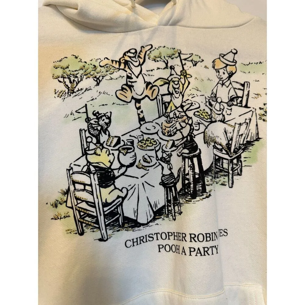 Disney Winnie the Pooh "Christopher Robin Gives Pooh a Party" Hoodie Size Large - Image 2