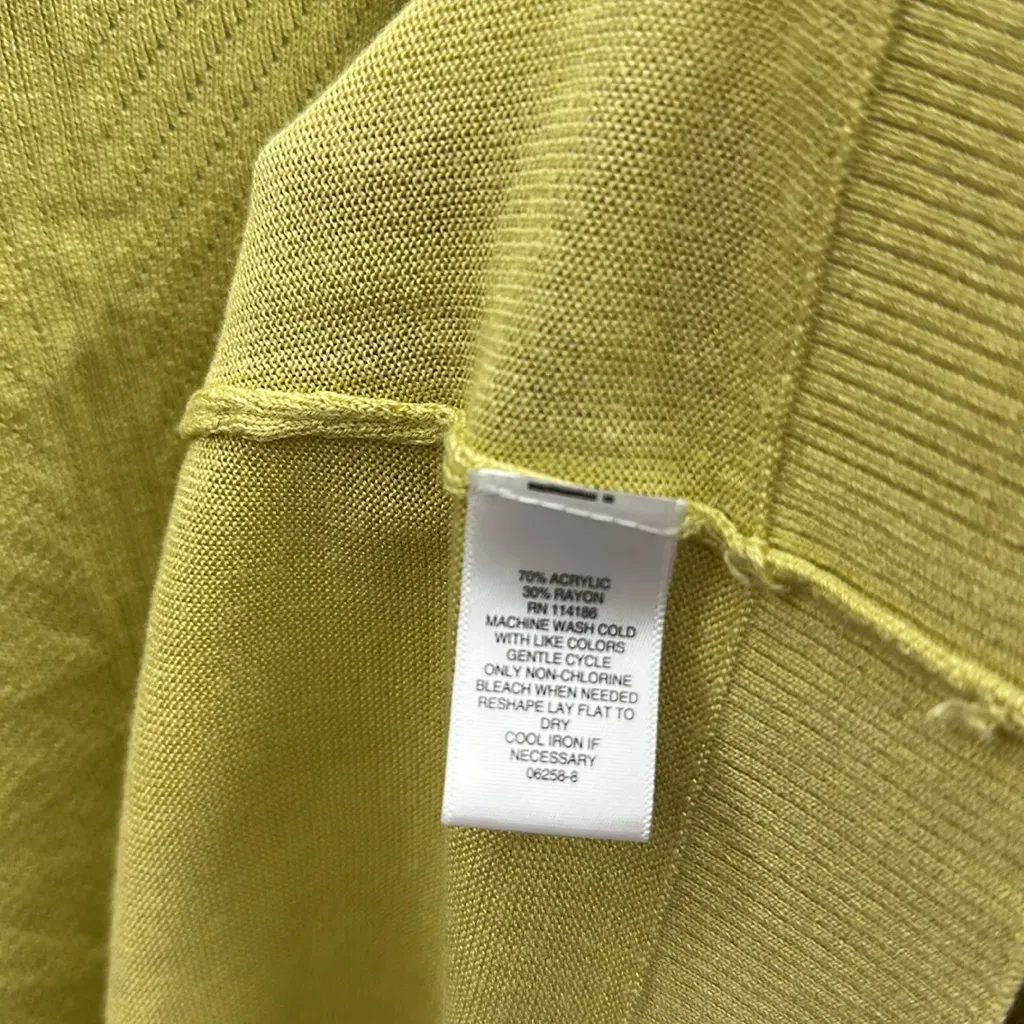 Liz Claiborne Butter Yellow Open Front Acrylic Rayon Blend Cardigan Womens XL - Image 10
