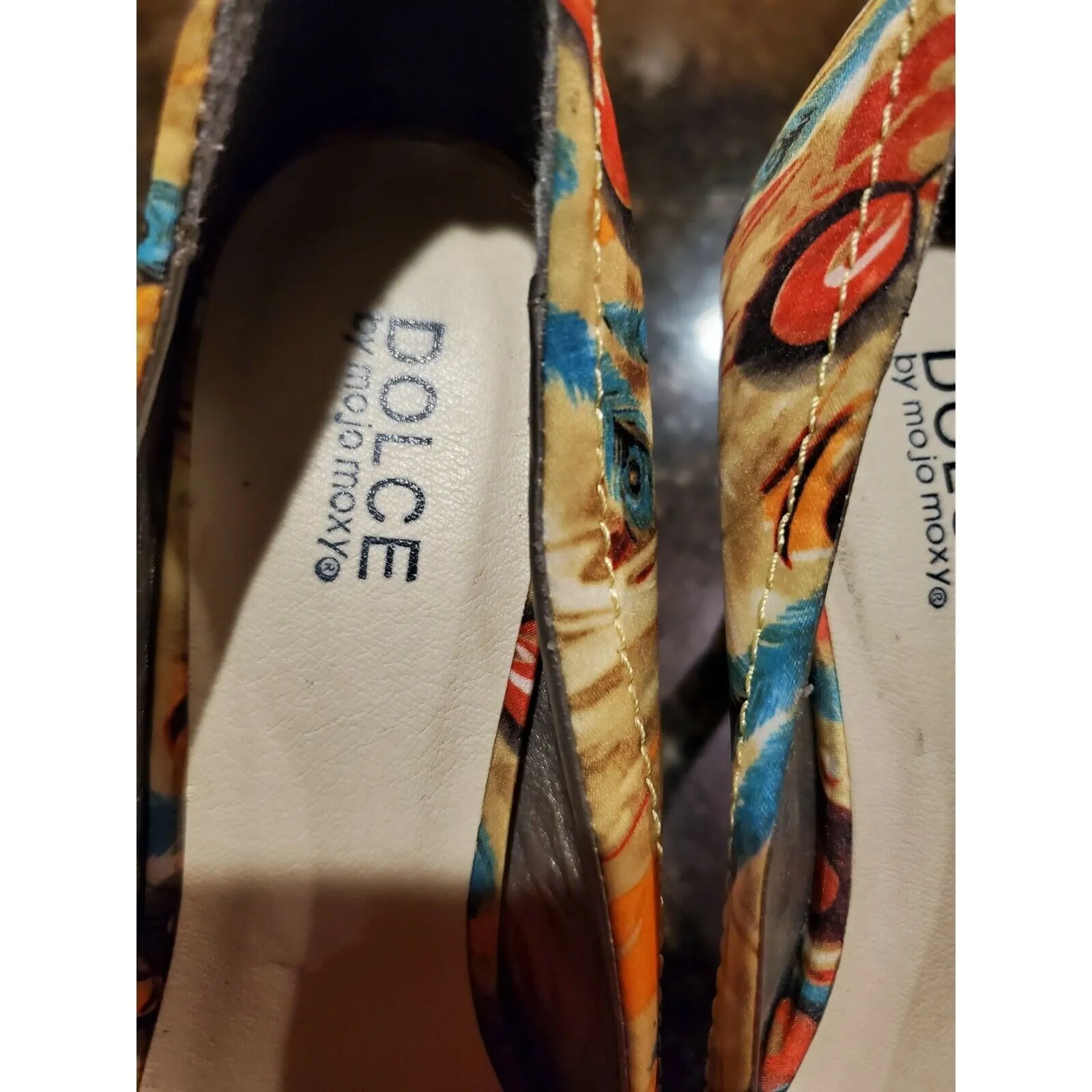 DOLCE by MOJO MOXY Women’s Red Peacock Open Toe Heels Shoes Size 7.5 - Image 3