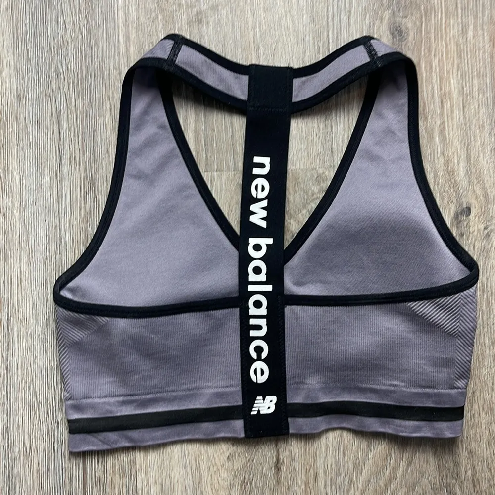 New Balance Medium Impact Gray Sports Bra - Image 2