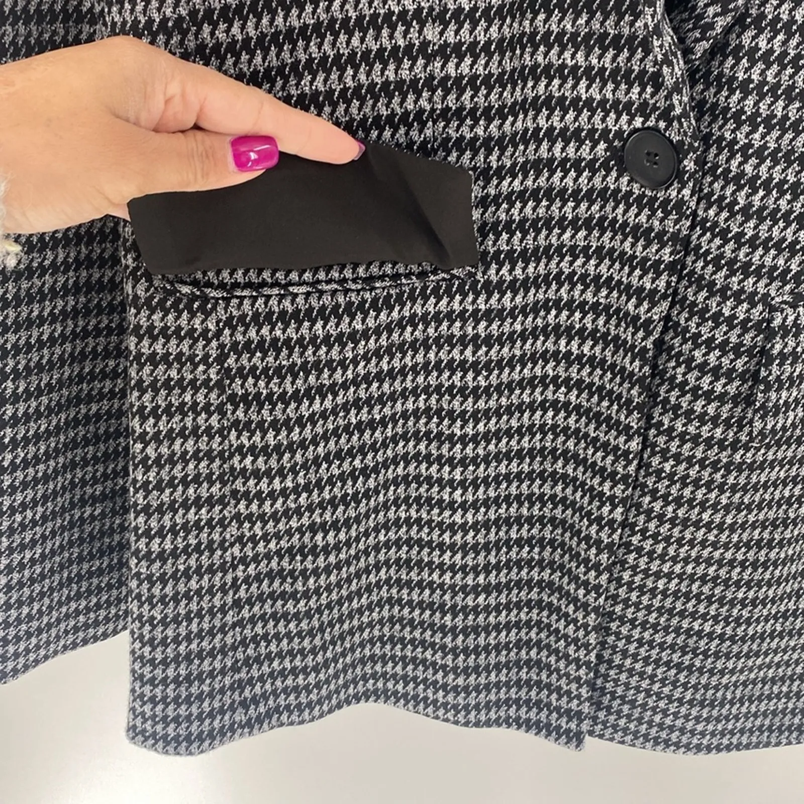 Philosophy hounds tooth one button blazer dark academia career fitted size s - Image 4