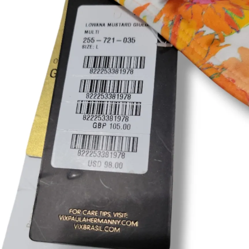 New VIX Bikini Bottom Size Large Vix Lowana Mustard Giulia Bikini Bottom Floral VIX Paula Hermanny - Image 7