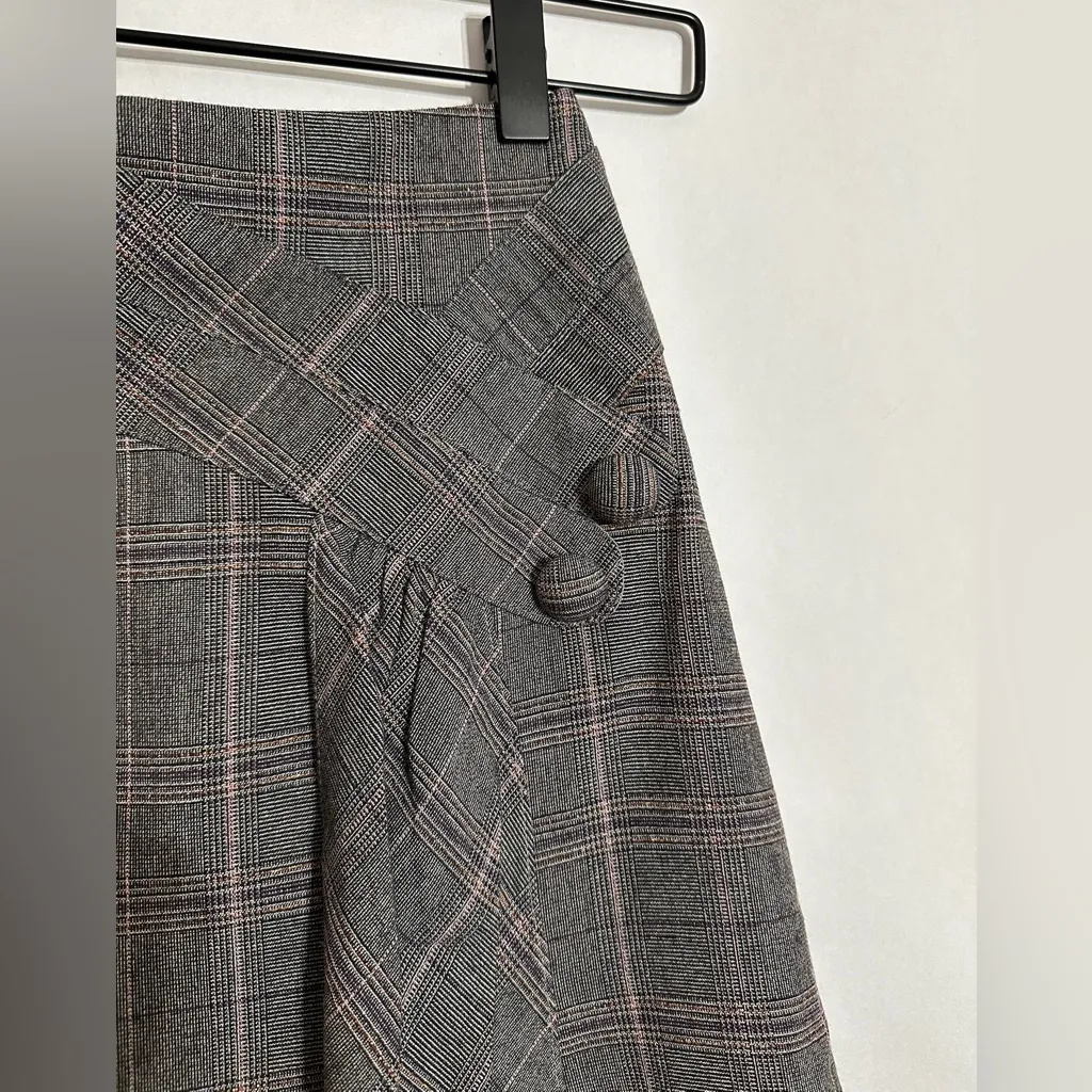 Nanette Lepore Plaid Wool Blend Asymmetrical Skirt Vintage Y2K Size 4 Academia - Image 3