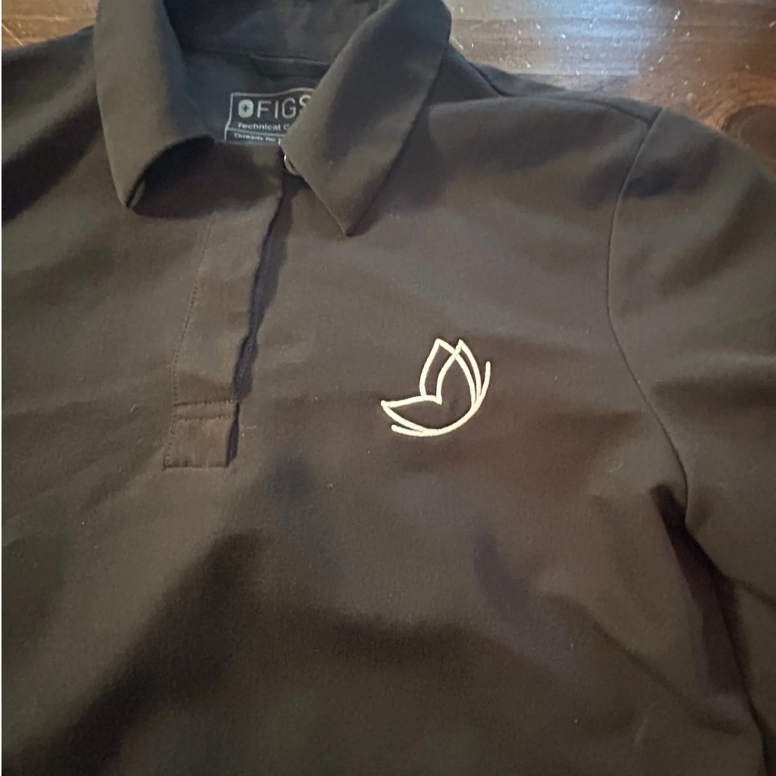 FIGS Technical Collection Black Long Sleeve Polo Shirt Women Size XS Lightweight - Image 2