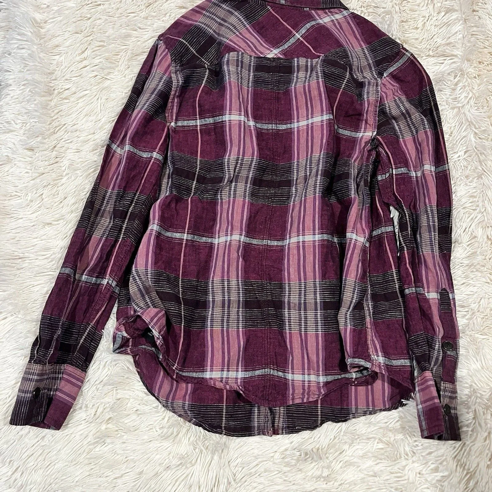 Harley Davidson Top Womens Small Plaid Button - Image 9