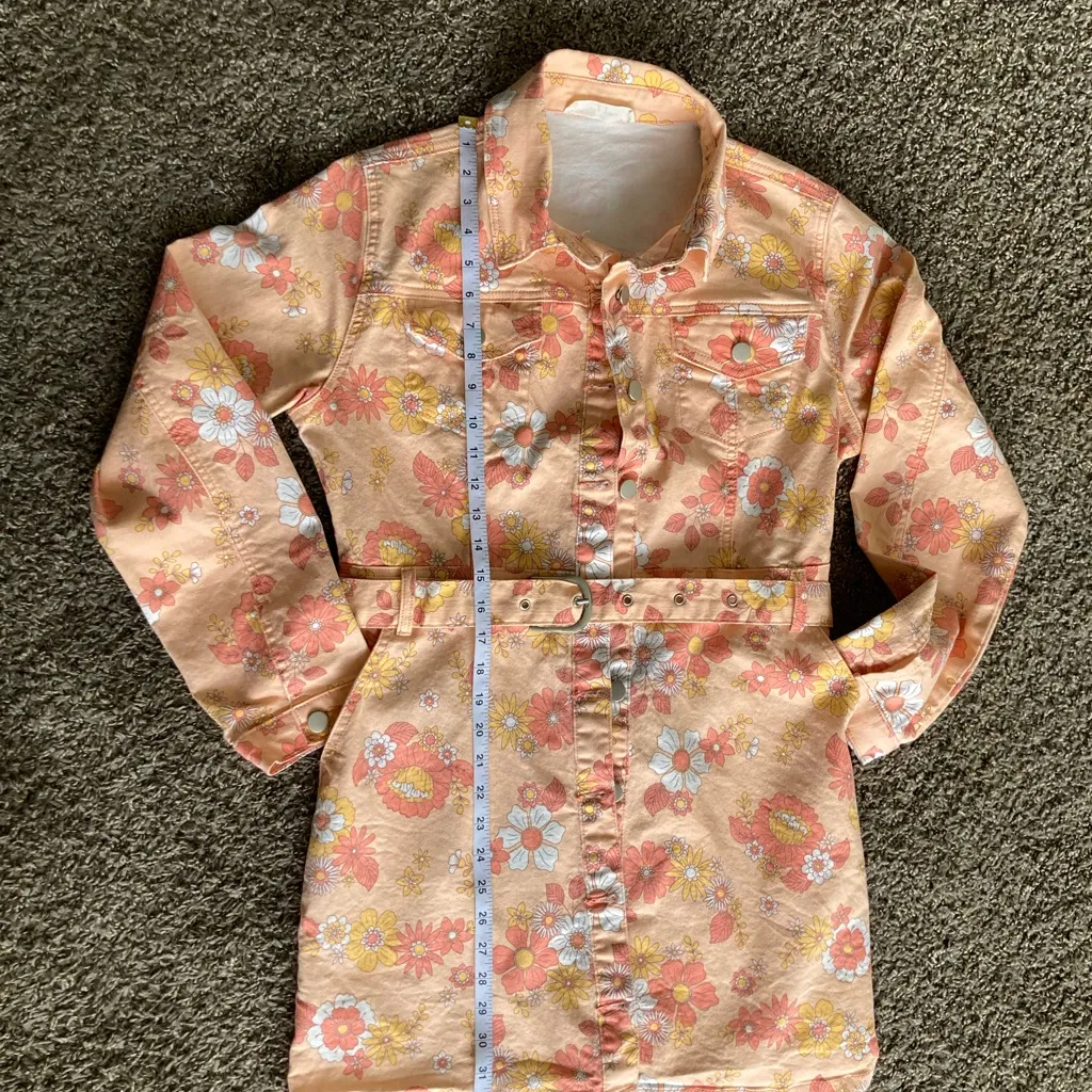 Tan and Orange Jean Jacket with Cropped Design - Image 3