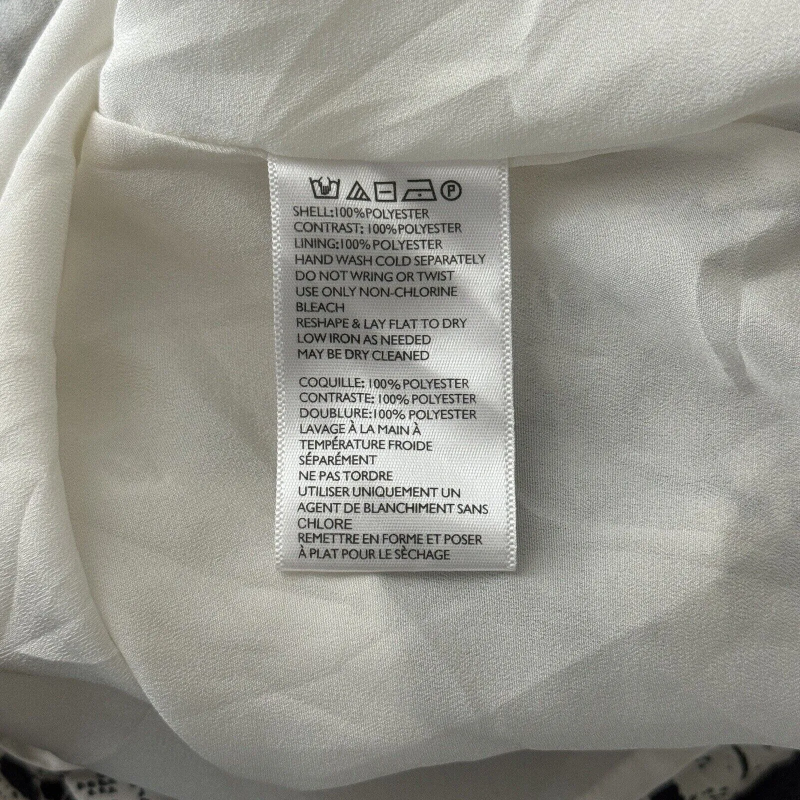 Silence Noise Dress Women Medium Cream Black Scarf Print Shift Mini Casual Party - Image 8