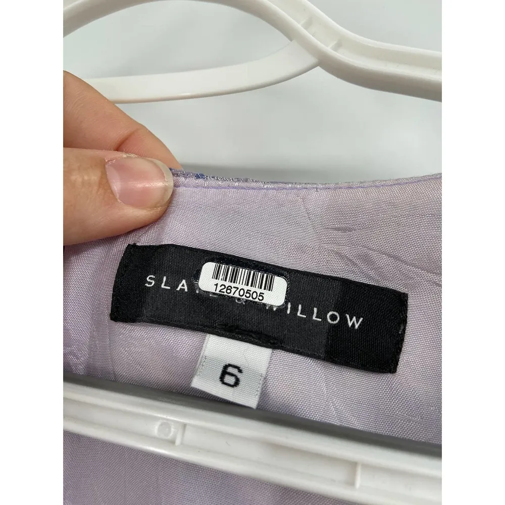 Slate & Willow Gabi Purple Floral Jacquard Print Sleeveless V-Neck Dress Size 6 - Image 56