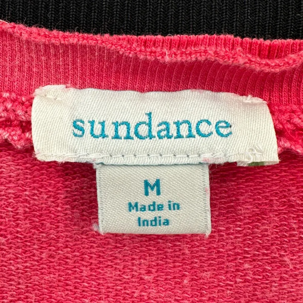 Sundance | M | Palette Painters Sweatshirt Raw Edge Eyelet Cutout Pink Shirt - Image 3