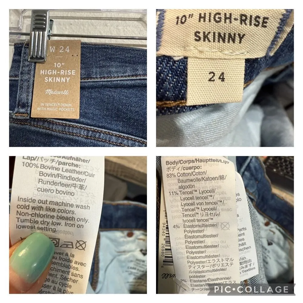 Madewell Blue 10" High-Rise Skinny Jeans Sz 24 NWT - Image 6