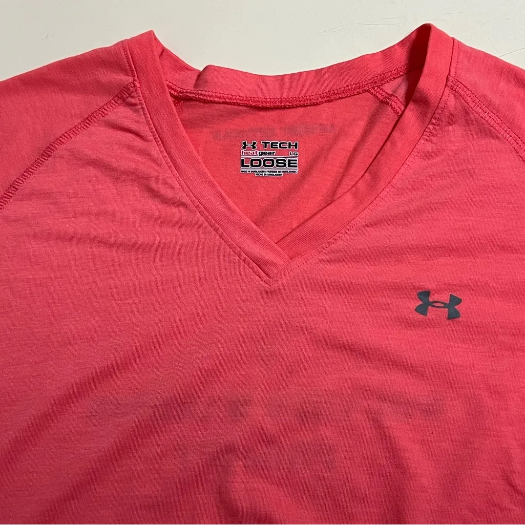 Under Armour Wounded Warrior Womens Pink Loose Heat Gear Tech Top - Large - VGUC - Image 4