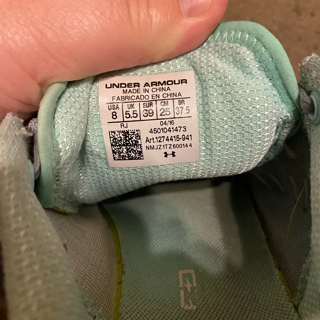 Under Armour Womens Charged Core 1274415-941 Gray Green Sneakers Size‎ 8 Running - Image 5