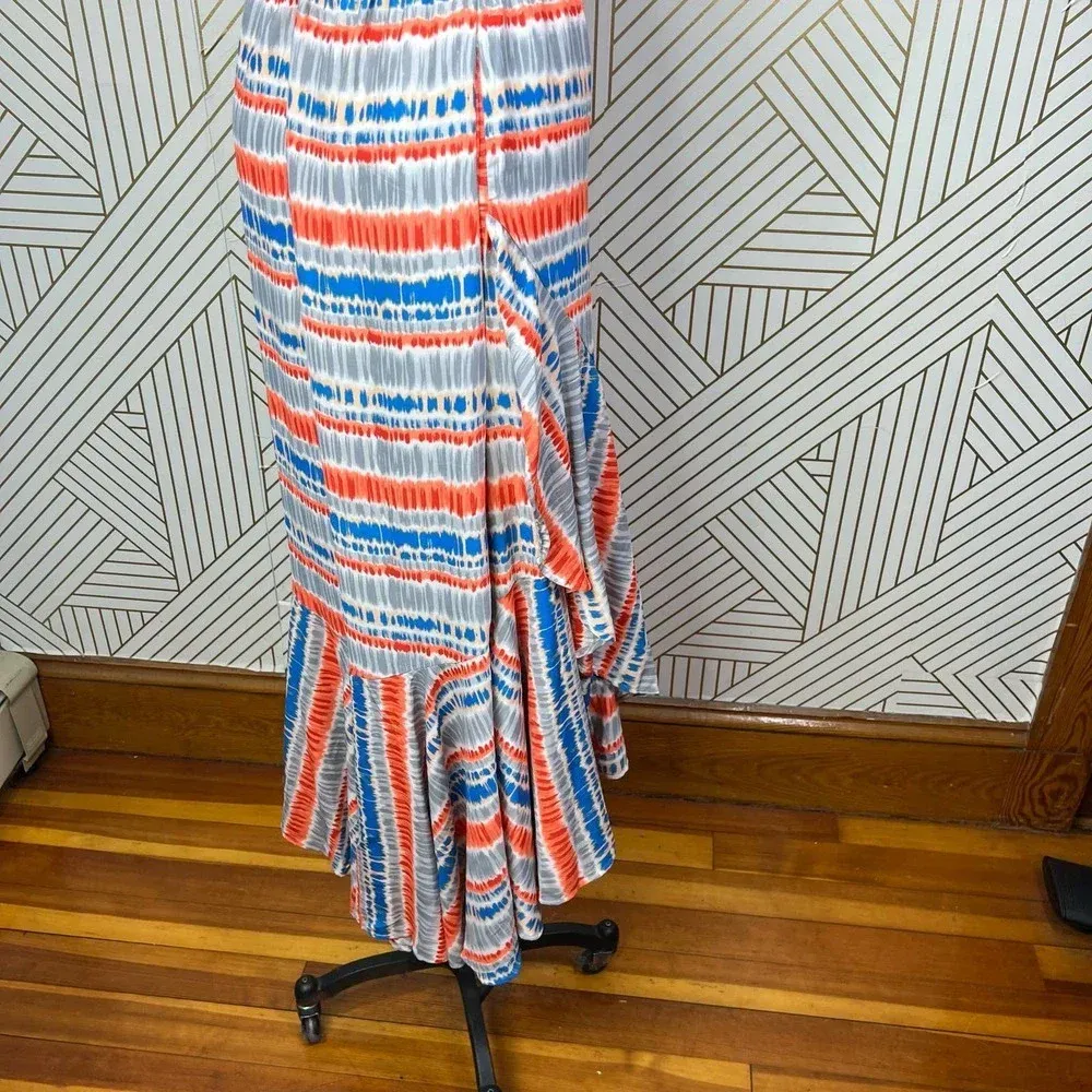 Tolani Miri Tiered Wrap‎ Maxi Skirt in Red Orange Blue Size US Small - Image 8