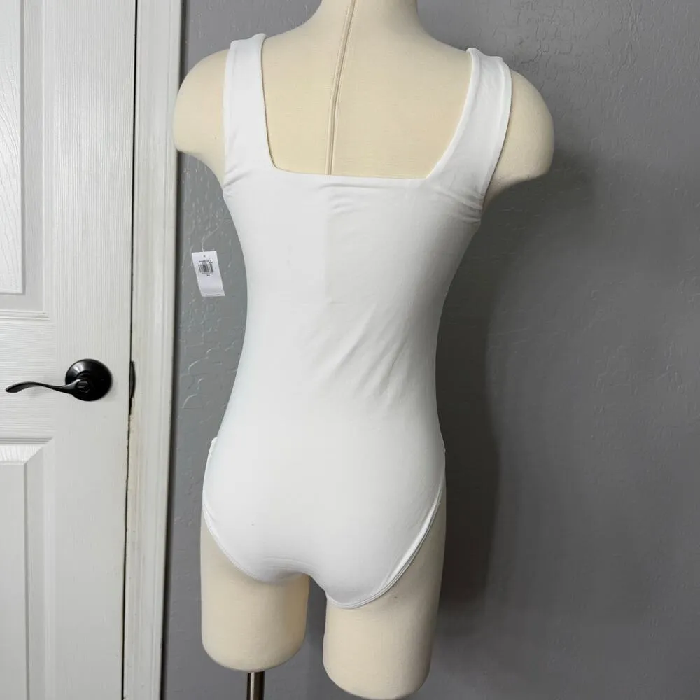 NWT Old Navy Bodysuit Tank Top, Snap Closure Bodysuit Basic, White, Stretchy, XS - Image 3