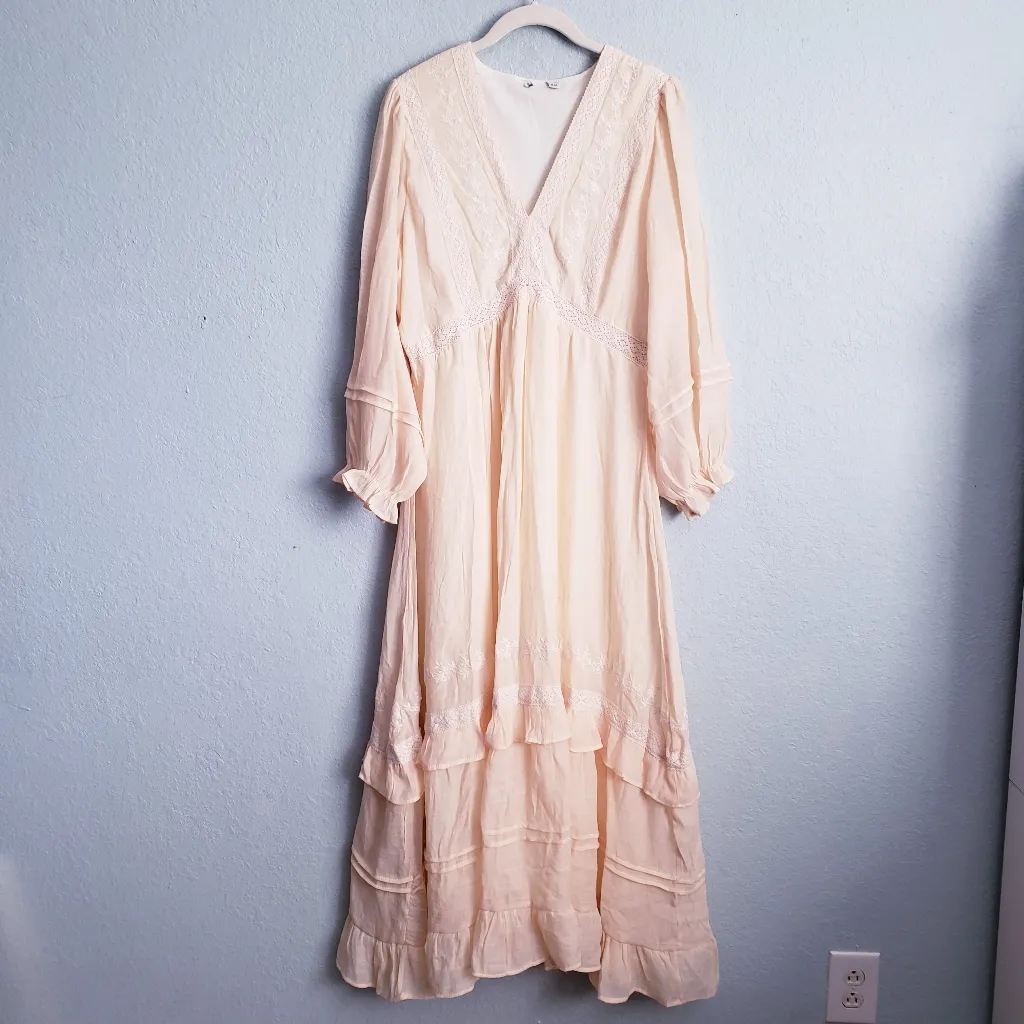 Baltic Born Amberlee Bohemian Neutral Embroidered Midi Dress - Image 2