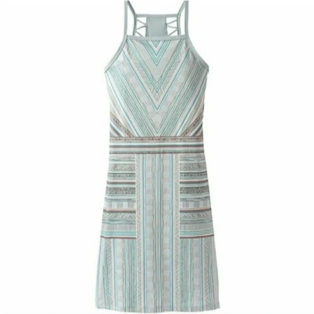 Prana Ardor Green & Blue Agave High Neck Samba Dress L - Image 3