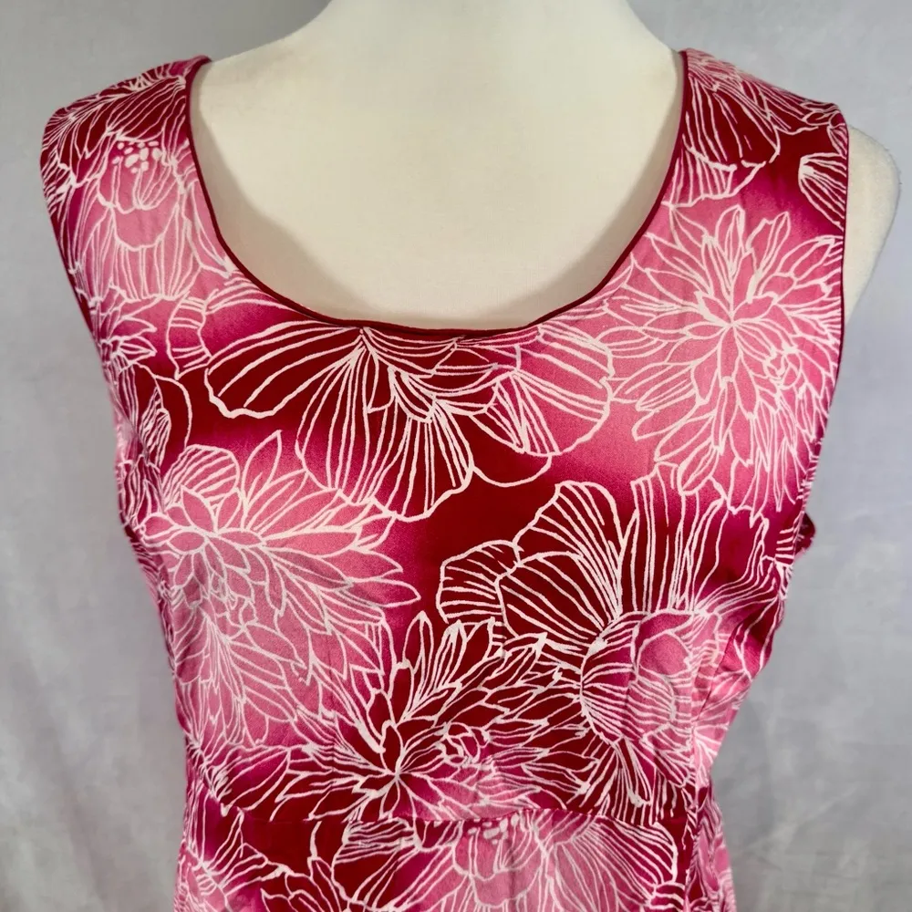 beautiful cotton floral dress in shades of pink size 16 - Image 2