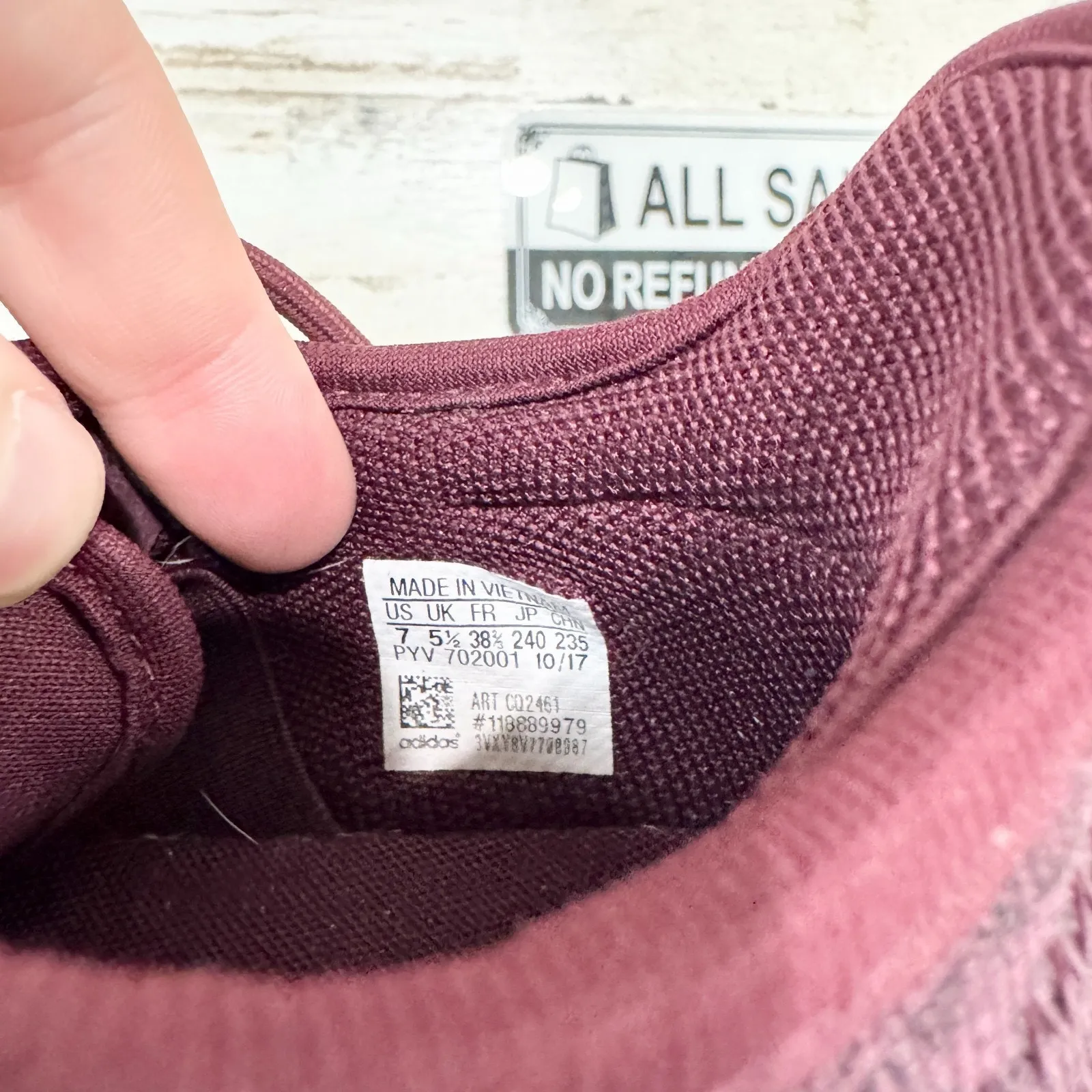 Adidas Women Size 7 Tubular Shadow Maroon Running Sneakers Athletic Casual - Image 9