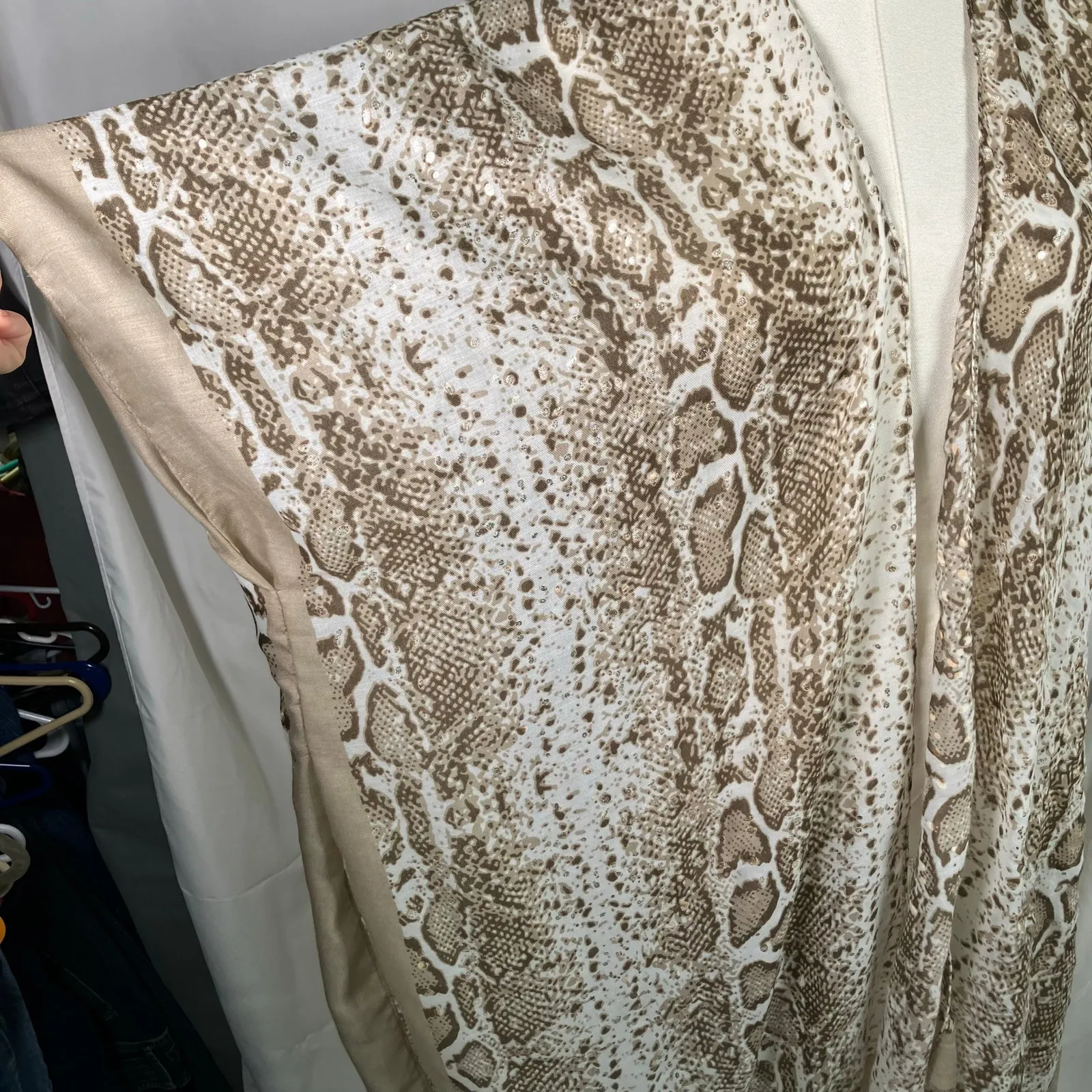 Nicole Miller New York Snakeskin Print Open Front Kimono‎ One Size New Viscose - Image 8