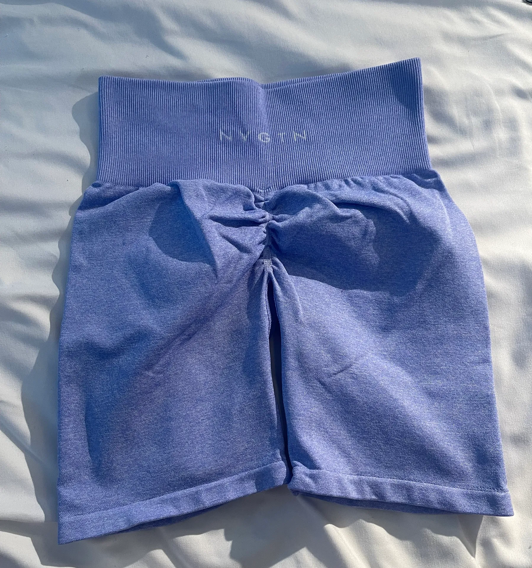 NVGTN Periwinkle Scrunch Seamless Shorts - Image 2