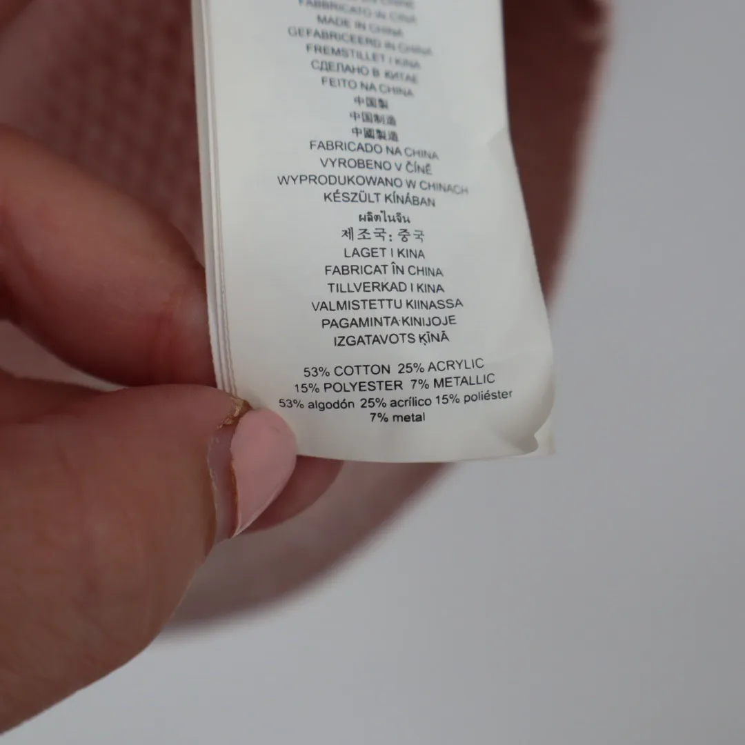 Michael Kors Pink Cold Shoulder Sweater Metallic Knit Pullover Size S - Image 6