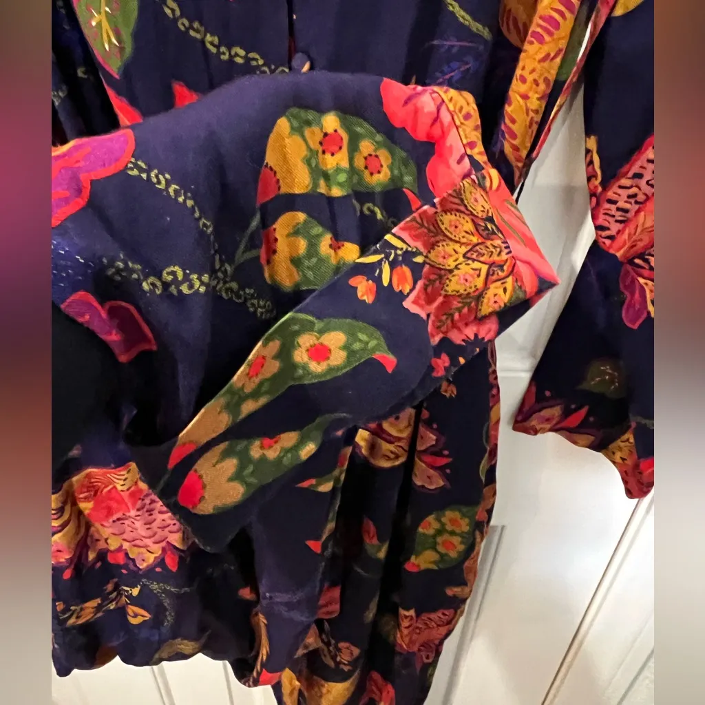 FARM Rio x Anthropologie Long Sleeve Floral Jumpsuit Medium NWT Pockets Belted - Image 12