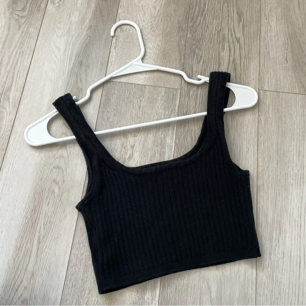 Wilfred Manila Tank merino wool cotton crop knit womens Black (small) casual - Image 5