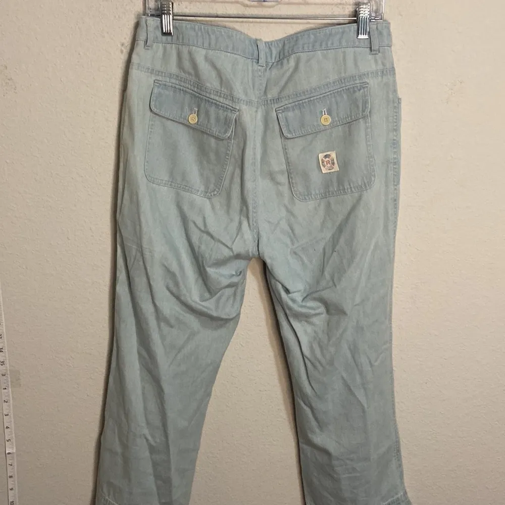 RALPH Ralph Lauren light wash button fly patch pocket jeans size 8 - Image 4