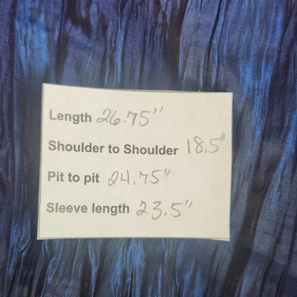 TanJay Navy Crinkle Blazer Size 20W Dark Blue Crinkle Open Jacket - Image 8